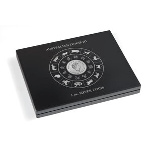 Presentation case, Volterra Uno - for Coins - Austalian Lunar III, 1 oz Silver in capsules (12 pc.)