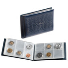 Leuchtturm, Pocket size, Album (bound)  for 2 Euro coins (48 pc.)  8 sheets - Blue/silver - dim: 150x105x25 mm. ■ per pc.
