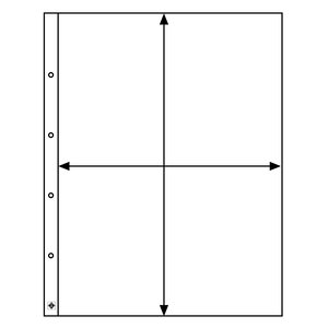 Insert sheets, Fully transparent - 1 compartment horizontal, Kanzlei (A3+) - type 1 - 18 Rings - Pocket dim: 330x420 mm.