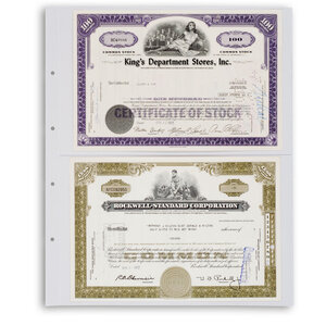 Insert sheets, Fully transparent - 2 compartments horizontal, Kanzlei (A3+) - type 2 - 18 Rings - Pocket dim: 330x210 mm.