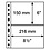 Insert sheets, Fully transparent - 2 compartments horizontal, Grande Easy - type 2.C - 4 Rings - Pocket dim: 216x150 mm.
