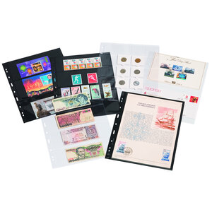 Insert sheets, Fully transparent - 2x2 compartments horizontal, Grande Easy - type 2.CT - 4 Rings - Pocket dim: 106x150 mm.