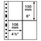 Insert sheets, Fully transparent - 2x2 compartments horizontal - LEUCHTTURM, Grande Easy - type 2.CT - 4 Rings - Pocket dim: 106x150 mm. ■ per 50 piecess.