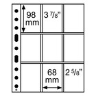 Insert sheets, Fully transparent - 3x3 compartments horizontal - LEUCHTTURM, Grande Easy - type 3/3.C - 4 Rings - Pocket dim: 68x98 mm. ■ per 50 piecess.