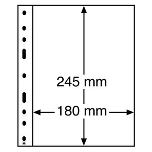 Insert sheets, Fully transparent - 1 compartment horizontal, Optima easy - type 1.C - 4 Rings - Pocket dim: 180x245 mm.