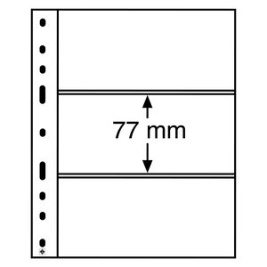 Insert sheets, Fully transparent - 2 compartments horizontal, Optima easy - type 3.C - 4 Rings - Pocket dim: 180x77 mm.