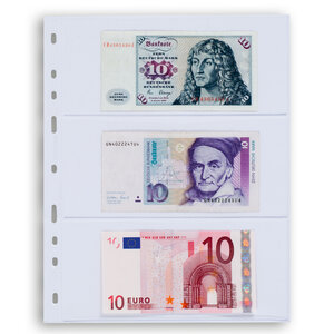 Insert sheets, Fully transparent - 2 compartments horizontal, Optima easy - type 3.C - 4 Rings - Pocket dim: 180x77 mm.