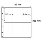 Insert sheets, Fully transparent 2-sided use - 2x3 compartments horizontal - LEUCHTTURM, Maximum - type 6.C - 18 Rings - Pocket dim: 95x145 mm. ■ per 5 piecess.