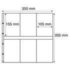 Insert sheets, White 2-sided use - 2x3 compartments horizontal - LEUCHTTURM, Maximum - type 3.W - 18 Rings - Pocket dim: 105x155 mm. ■ per 5 piecess.
