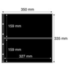 Insert sheets, Black 2-sided use - 2 compartments horizontal - LEUCHTTURM, Maximum - type 7.S - 18 Rings - Pocket dim: 327x159 mm. ■ per 5 piecess.