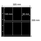 Feuilles de pochettes, Noir Utilisation des 2 côtés - 2x3 pochettes horizontale - LEUCHTTURM, Maximum - type 6.S - 18 Anneaux - Dim. du pochette: 95x145 mm. ■ par 5 pièces.