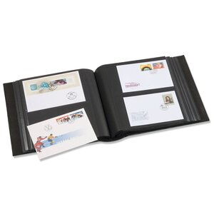 Ansicht kaarten, Album C6 (gebonden) voor 200 kaarten (195 x 130 mm.) met 50 bladen, incl. cassette - Groen - afm: 280 x 290 x 86 mm.
