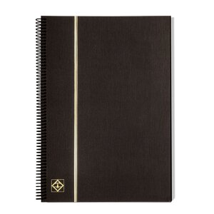 Dry Book (spiral binding) with 10 sheets - Black - dim: 220x300x20 mm.