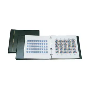 Mega A4+, Album (4 rings) suitable for Stamp sheets - incl. 10 sheets and slipcase - Black - dim: 380 x 340 x 40 mm.