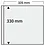 Maxi A4+, Sheets (4 rings) 1 compartment (335 x 330 mm.) Transp/w. black foil for double-sided use - dim: 350 x 335 mm.