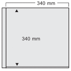 Maxi A4+, Blätter (4 Ringe) 1er Einteilung (340 x 340 mm.) Transp/m. sandfarbene Zwischenfolie für doppelseitige Nutzung - Abm: 355 x 345 mm.