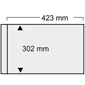 Einsteckblätter mit Zwischenblätter, Völlig transparent - 1 Fach horizontal, Spezial A3 - 14 Ringe - Fach abm: 423x302 mm.