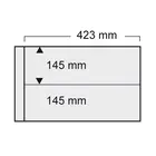Insertsheets with intermediate sheet, Fully transparent - 2 compartments horizontal - SAFE, Spezial A3 - 14 Rings - Pocket dim: 423x145 mm. ■ per 5 piecess.