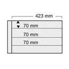 Safe, Spezial A3, Blätter (14 Ringe)  4er Einteilung (423x70 mm.)  Transparent - Abm: 440x305 mm. ■ pro 5 Stk.