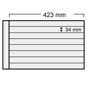Insteekbladen met tussenbladen, Volledig transparent - 8 vakken horizontaal, Spezial A3 - 14 Rings - Vak afm: 423x34 mm.