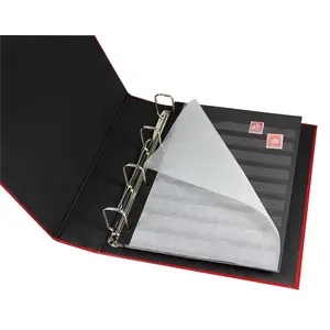 Feuilles de classement, Noir Utilisation des 2 côtés - 9 pochettes horizontale, Compacr (A4) - 4 Anneaux