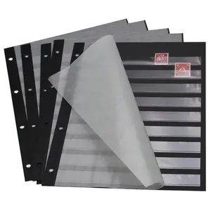 Feuilles de classement, Noir Utilisation des 2 côtés - 9 pochettes horizontale, Compacr (A4) - 4 Anneaux
