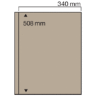 Safe, Jumbo A3+, Sheets (4 rings)  1 compartment (340x508 mm.)  Transp/w. sandcolored foil for double-sided use - dim: 360x510 mm. ■ per 5 pcs.