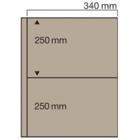 Safe, Jumbo A3+, Blätter (4 Ringe)  2er Einteilung (340x250 mm.)  Transp/m. sandfarbene Zwischenfolie für doppelseitige Nutzung - Abm: 360x510 mm. ■ pro 5 Stk.