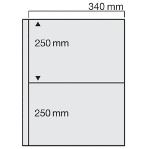 Jumbo A3+, Blätter (4 Ringe) 2er Einteilung (340 x 250 mm.) Transparent - Abm: 360 x 510 mm.