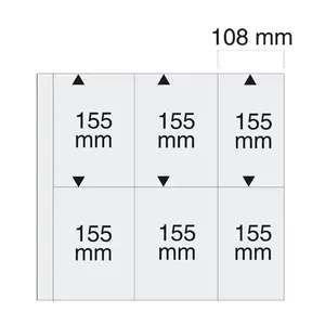 Maxi A4+, Sheets (4 rings) 6 compartments (108 x 155 mm.) Transp/w. white foil for double-sided use - dim: 350 x 335 mm.
