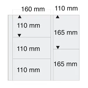 Maxi A4+, Sheets (4 rings) 5 compartments (160 x 110 mm.) Transp/w. white foil for double-sided use - dim: 350 x 335 mm.