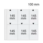 Safe, Maxi A4+, Feuilles (4 anneaux)  6 compartiments (100x145 mm.)  Transp/a. blanc intercalaire pour usage recto-verso - dim: 350x335 mm. ■ par 5 pcs.