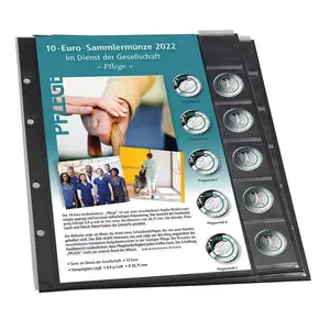 Premium, Album (4 rings) for 10 Euro coins, In service of the society - without content - Black - dim: 235 x 265 x 45 mm.