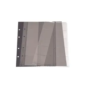 Premium, Blätter (4 Ringe) für Münzen Ø 44 mm. (15 Stk.) Transparent - Abm: 205 x 255 mm.