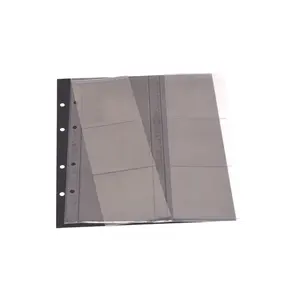 Premium, Sheets (4 rings) for Coins Ø 74 mm. (6 pcs.) Transp. incl. Black separation sheets - dim: 205 x 255 mm.