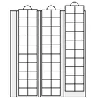 Safe, Premium, Blätter (4 Ringe)  für Münzen Ø 20 mm. (60 Stk.)  Transp. inkl. schwarzer Trennblätter - Abm: 205x255 mm. ■ pro 2 Stk.