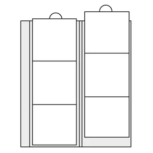 Premium, Blätter (4 Ringe) für Münzen Ø 74 mm. (6 Stk.) Transparent - Abm: 205 x 255 mm.