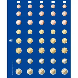 Premium, Blätter (4 Ringe) für Euro-Münzsätze - Transp. inkl. schwarzer Trennblätter - Abm: 205 x 255 mm.