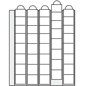 Premium, Sheets (4 rings) for Euro coin sets - Transp. incl. Black separation sheets - dim: 205 x 255 mm.