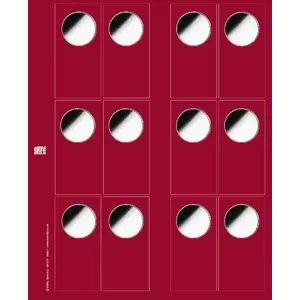 Premium, Sheets (4 rings) for 20 Euro coins - Transp. incl. Black separation sheets - dim: 205 x 255 mm.