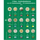 Safe, Premium, Sheets (4 rings)  for  2 Euro coins - 2022 sheet 32 - Transp. incl. Green preprint sheet - dim: 205x255 mm. ■ per pc.