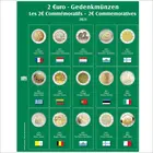 Safe, Premium, Sheets (4 rings)  for  2 Euro coins - 2021 sheet 28 - Transp. incl. Green preprint sheet - dim: 205x255 mm. ■ per pc.