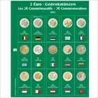 Safe, Premium, Feuilles (4 anneaux)  pour Monnaies de  2 Euro - 2022 feuille 30 - Transp. incl. feuille préimprimée Verte - dim: 205x255 mm. ■ par pc.