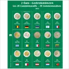 Safe, Premium, Sheets (4 rings)  for  2 Euro coins - 2022 sheet 30 - Transp. incl. Green preprint sheet - dim: 205x255 mm. ■ per pc.