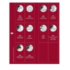 Safe, Premium, Sheets (4 rings)  for 20 Euro coins - 2018/19 sheet 2 - Transp. incl. Red preprint sheet - dim: 205x255 mm. ■ per pc.