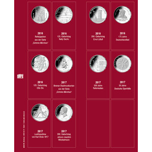 Premium, Bladen (4 rings) voor 20 Euromunten - 2016/17 blad 1 - Transp. incl. rood voordrukblad - afm: 205 x 255 mm.