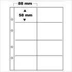 Safe, Premium, Blätter (4 Ringe)  für Coin-Cards/Goldbarren-Blister 85x54 mm. (8 Stk.)  Transparent - Abm: 205x255 mm. ■ pro 5 Stk.