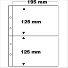 Safe, Premium, Feuilles (4 anneaux)  2 compartiments (195x125 mm.)  Transparent - dim: 205x255 mm. ■ par 5 pcs.