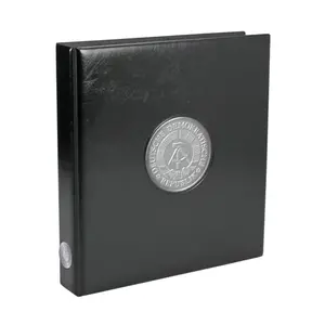 Premium, Album (4 rings) voor 5 D.D.R. Marken - incl. 4 bladen en groene voordrukbladen - Zwart - afm: 235 x 265 x 45 mm.