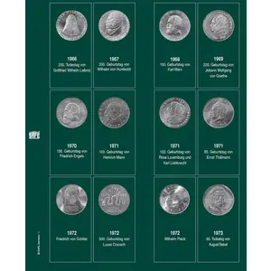 Premium, Album (4 rings) voor 10 D.D.R. Marken - incl. 4 bladen en groene voordrukbladen - Zwart - afm: 235 x 265 x 45 mm.